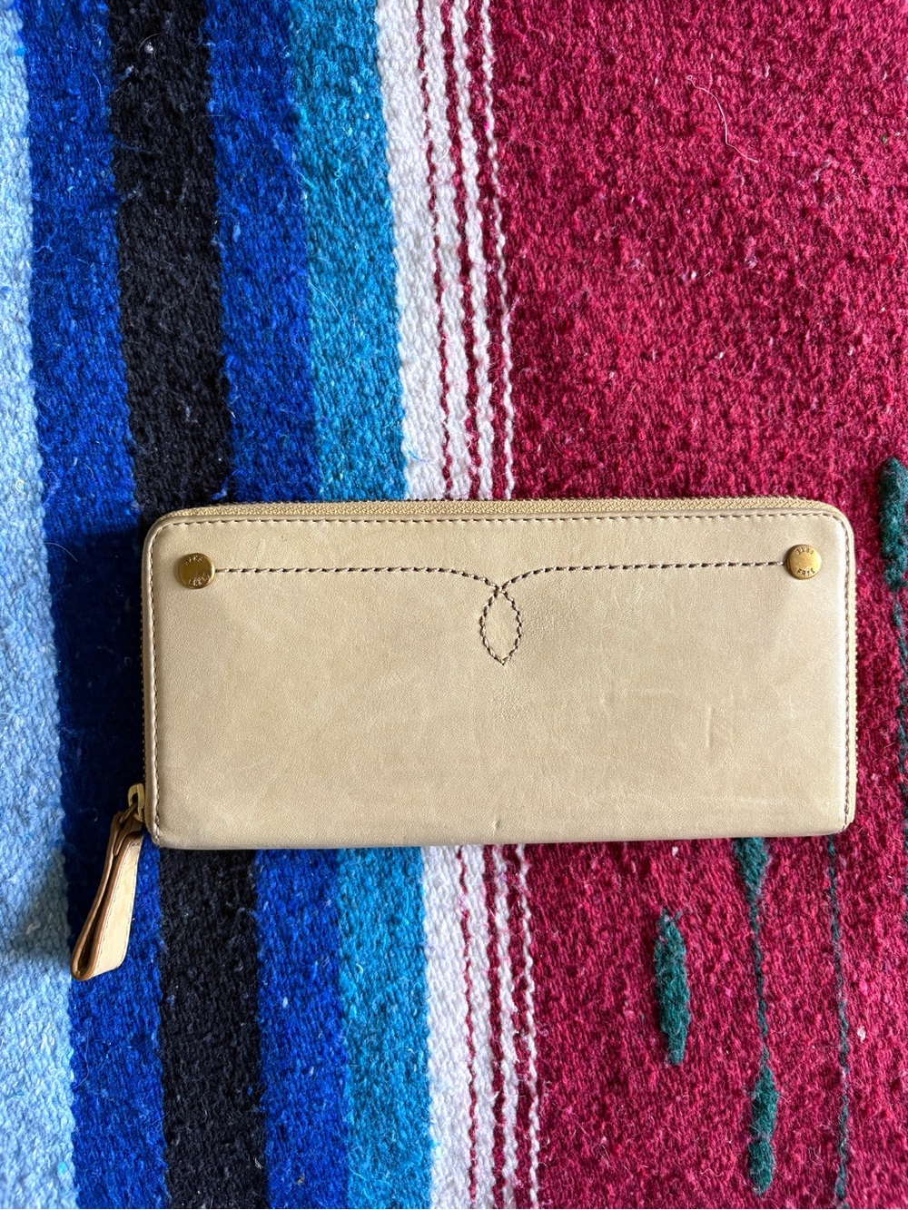 Frye Campus Zip-Around Leather Wallet in Banana